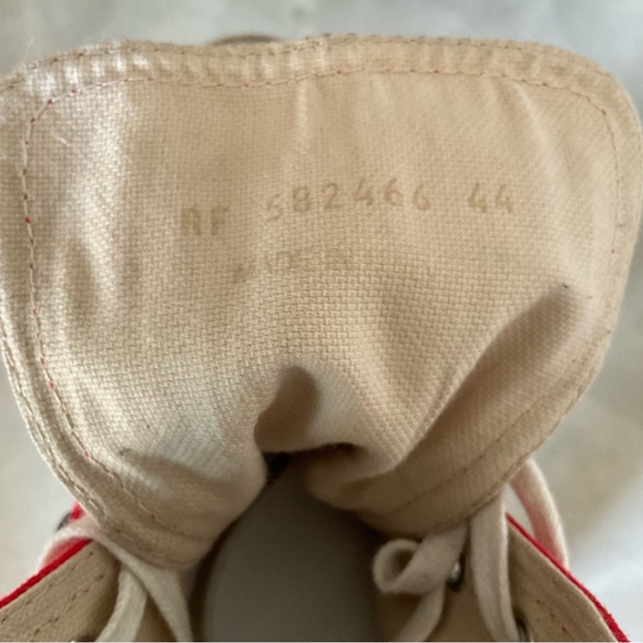 NEW Men's YSL Saint Laurent red leather trimmed studded high top size 44 US 11 - Picture 8 of 8